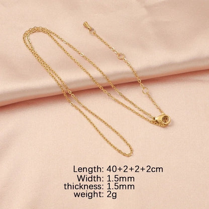 Stainless Steel 18K Gold Plated Minimalist Plating Solid Color None Necklace