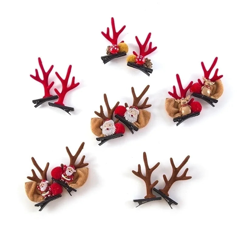Christmas Cartoon Style Women'S Antlers Plush Plush Hair Clip