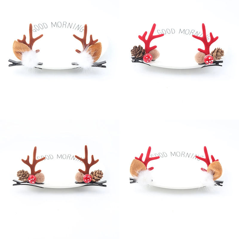 Christmas Cute Antlers Cloth Festival Hairpin