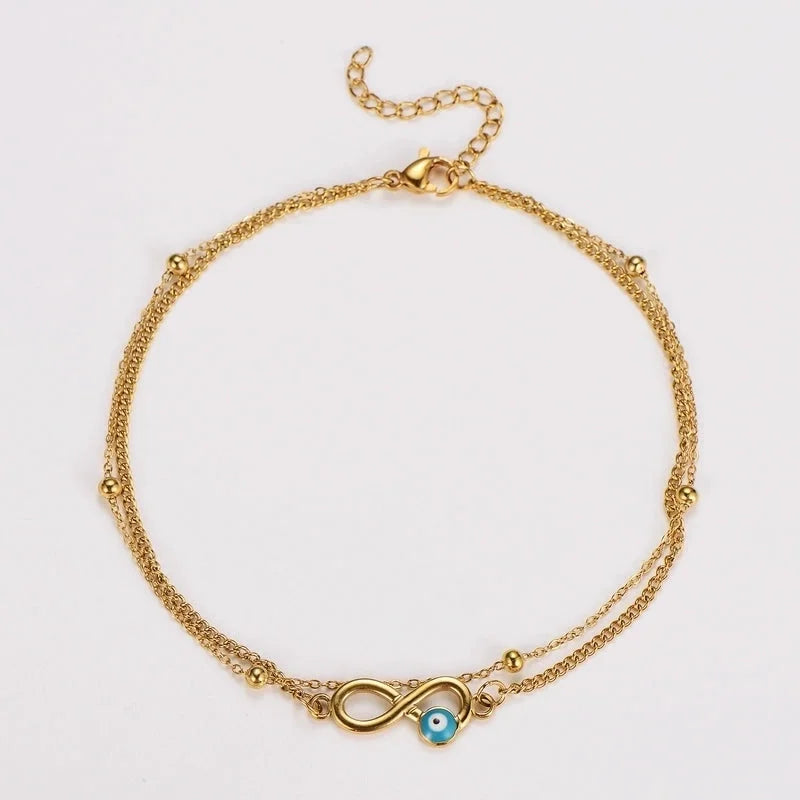 Retro Minimalist Infinity Eye 304 Stainless Steel Bracelets Anklet