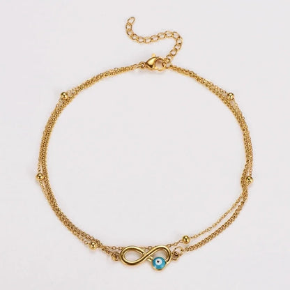 Retro Minimalist Infinity Eye 304 Stainless Steel Bracelets Anklet