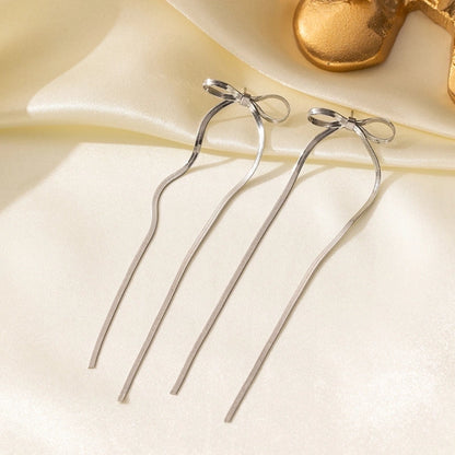 Elegant Sweet Streetwear Bow Knot Titanium Steel Plating Bracelets Earrings Necklace