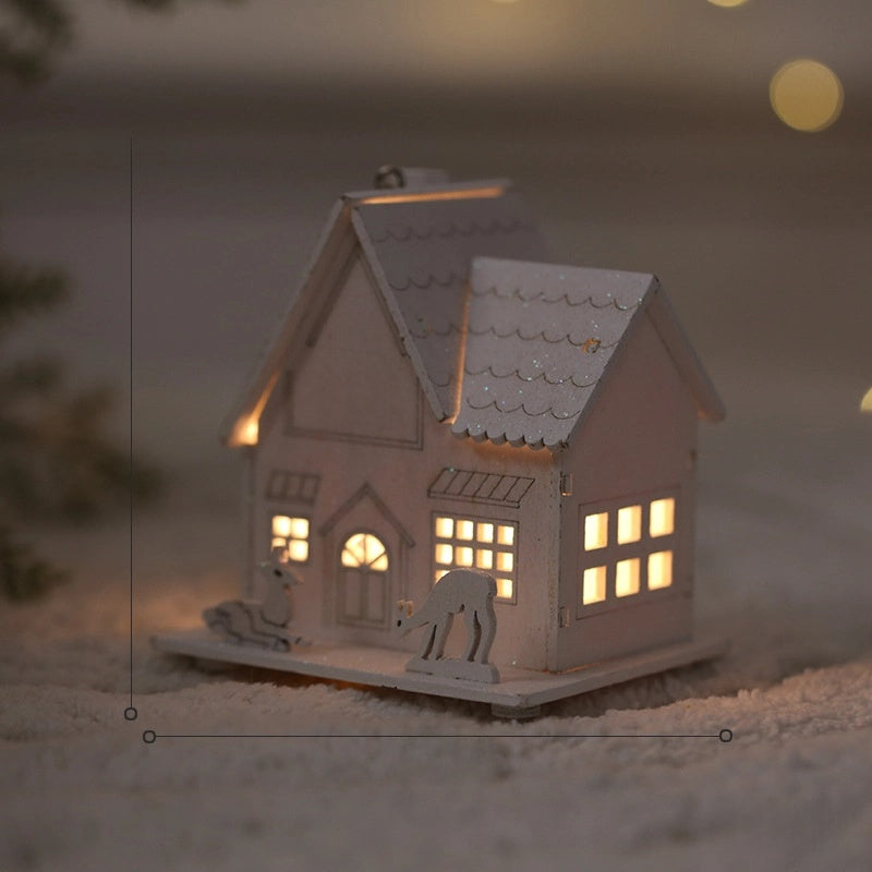 Christmas Minimalist Classic Style Christmas House Christmas Tree Wood Party Festival Hanging Ornaments Decorations Hanging Ornaments