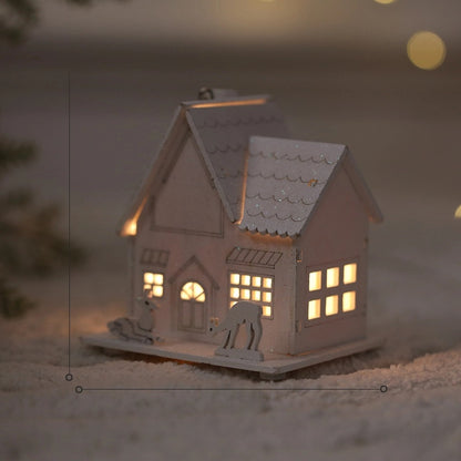 Christmas Minimalist Classic Style Christmas House Christmas Tree Wood Party Festival Hanging Ornaments Decorations Hanging Ornaments