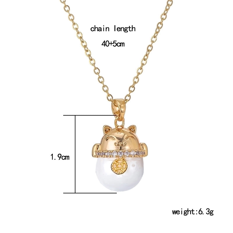 Copper 18K Gold Plated Plating Inlay Double Ring Letter Zircon Necklace