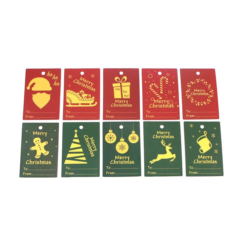 100 PCS/Package Minimalist Classic Style Christmas Color Block Jewelry Packaging Cards