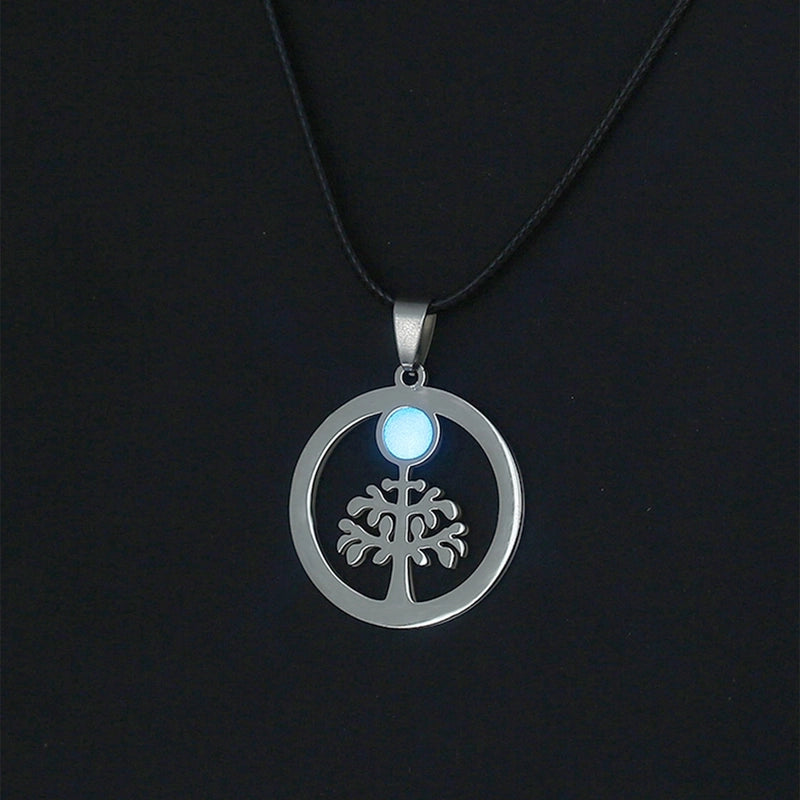 Jewelry Basic Modern Style Classic Style Moon Life Tree Butterfly 304 Stainless Steel Rope Pendant Necklace