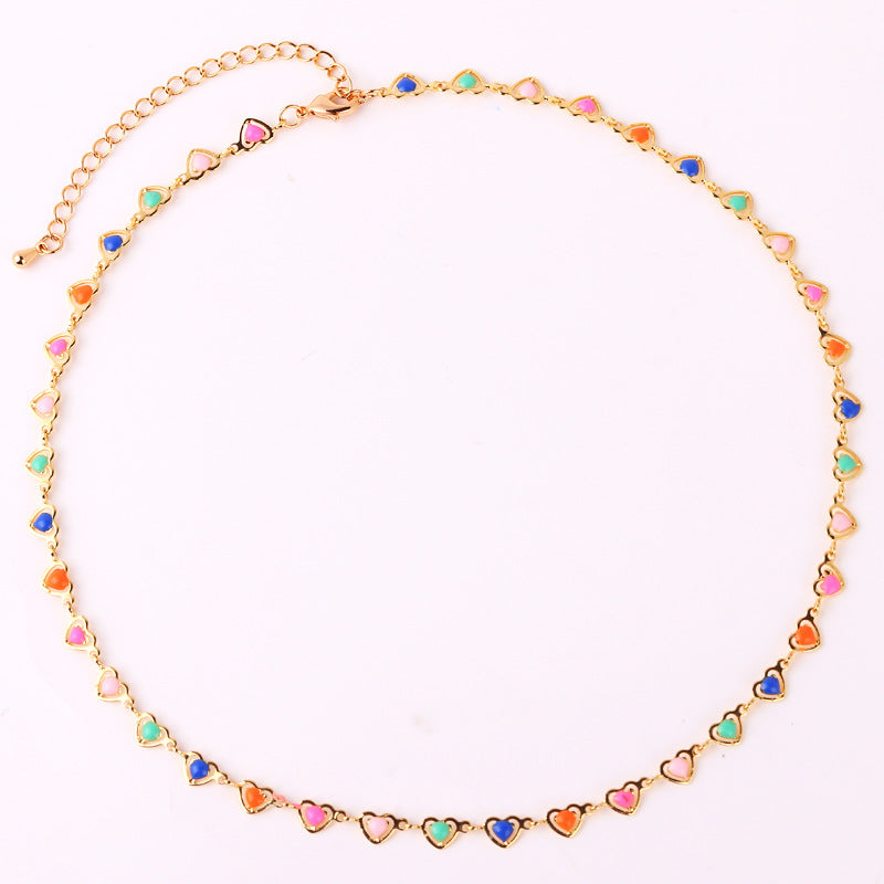 Women Heart Heart Copper Electroplating Necklaces