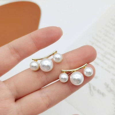 Minimalist Heart Shape Flower Resin Inlay Artificial Pearls Rhinestones Drop Earrings 1 Pair