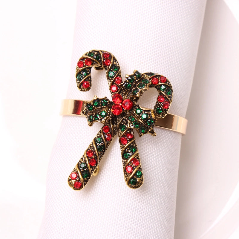 Cute Christmas Tree Santa Claus Alloy Napkin Rings 1 Set Of 6