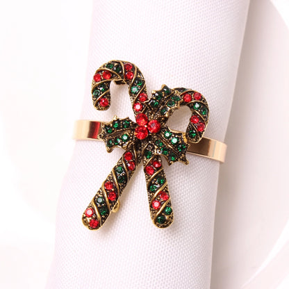 Cute Christmas Tree Santa Claus Alloy Napkin Rings 1 Set Of 6