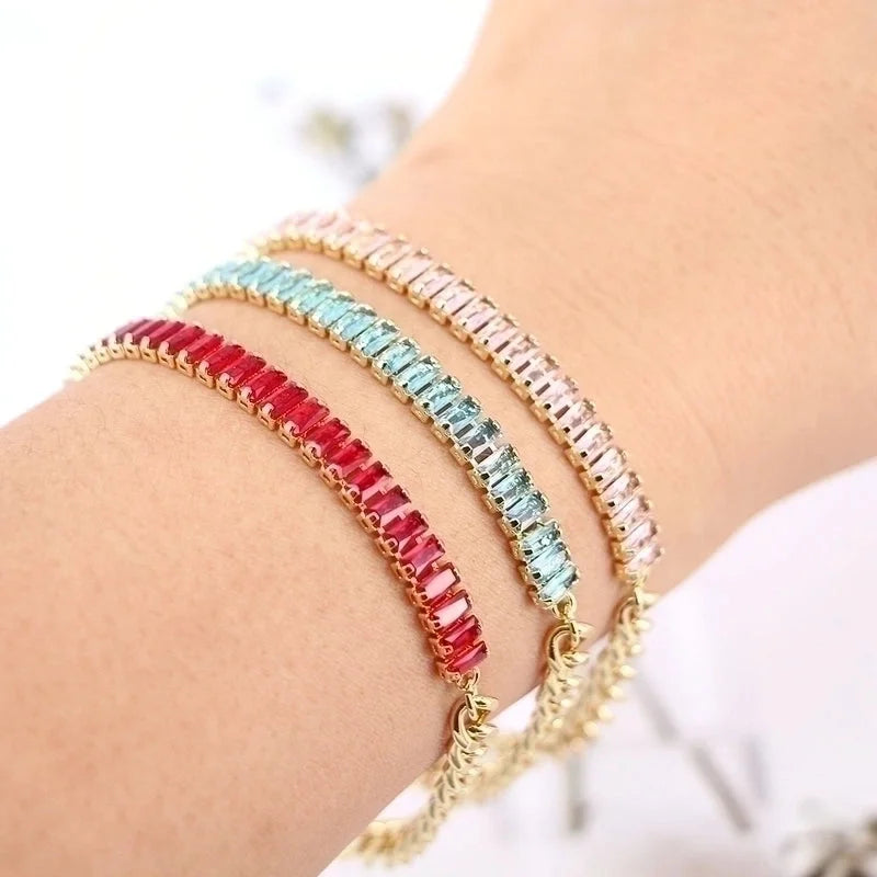 Fashion Geometric Copper Plating Artificial Gemstones Bracelets