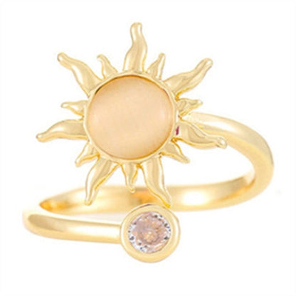 Copper Gold Plated Silver Plated Inlay Geometric Cross Zircon Open Rings