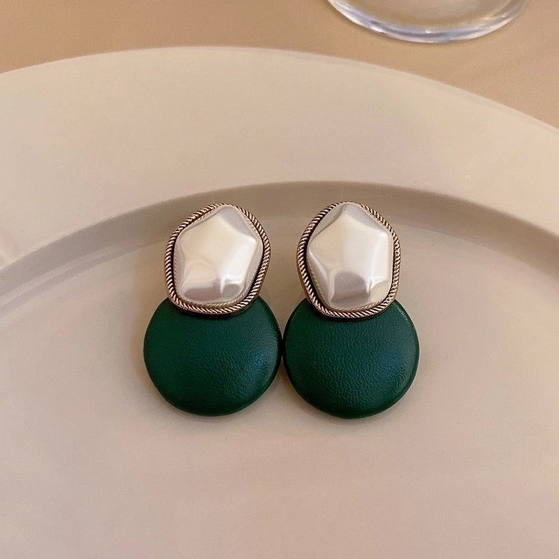 Retro Bear Heart Shape Bow Knot Arylic Alloy Cloth Enamel Artificial Pearls Rhinestones Opal Women\'s Earrings 1 Pair