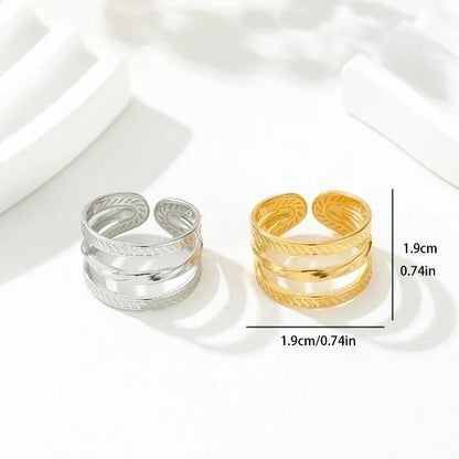 Y2K Exaggerated Geometric Round Dots 304 Stainless Steel 18K Gold Plated Plating Open Rings
