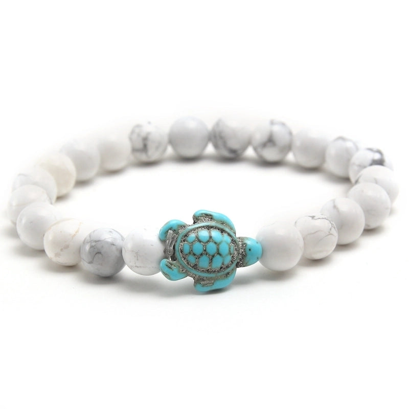 Minimalist Round Turquoise Tiger Eye Beaded Bracelets