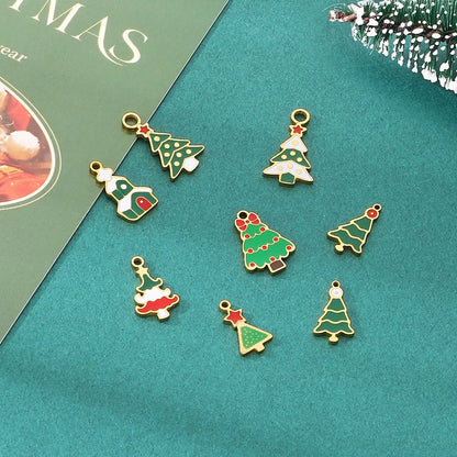 Christmas Elements Series Diy Accessories Stainless Steel Elk Santa Claus Snowflake Gloves Pendant