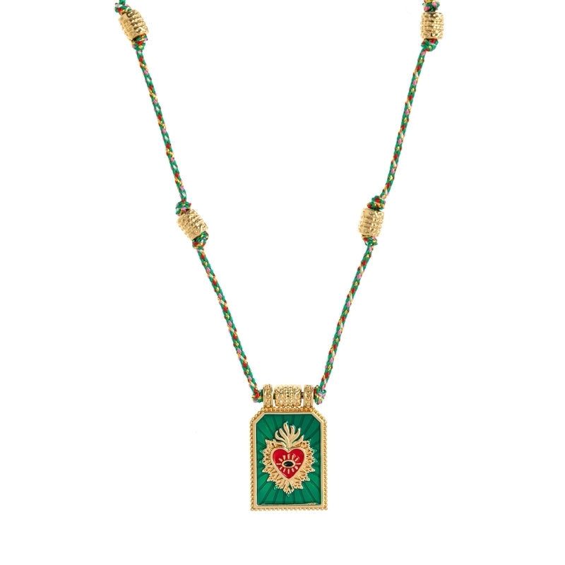 Copper Gold Plated Enamel Tarot Pendant Necklace