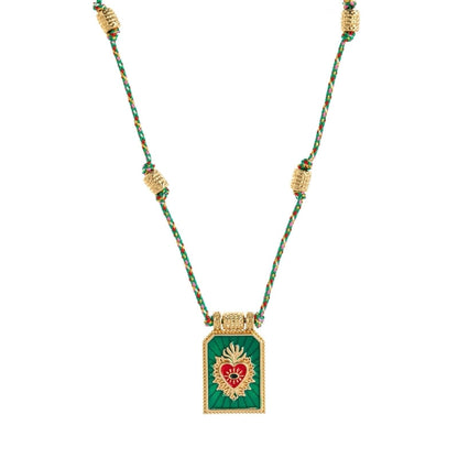 Copper Gold Plated Enamel Tarot Pendant Necklace