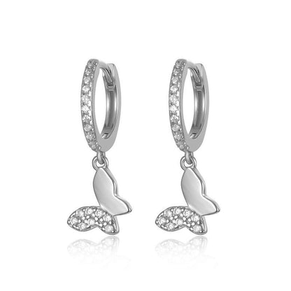 1 Pair Streetwear Devil\'s Eye Heart Shape Butterfly Plating Inlay Copper Zircon Drop Earrings