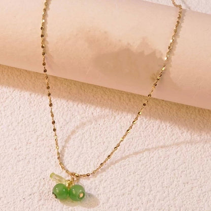 1 Pair Cute Sweet Fruit Plating 304 Stainless Steel 18K Gold Plated Drop Earrings