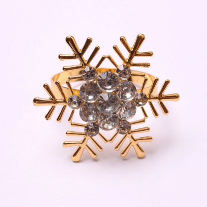 Cute Christmas Tree Santa Claus Alloy Napkin Rings 1 Set Of 6