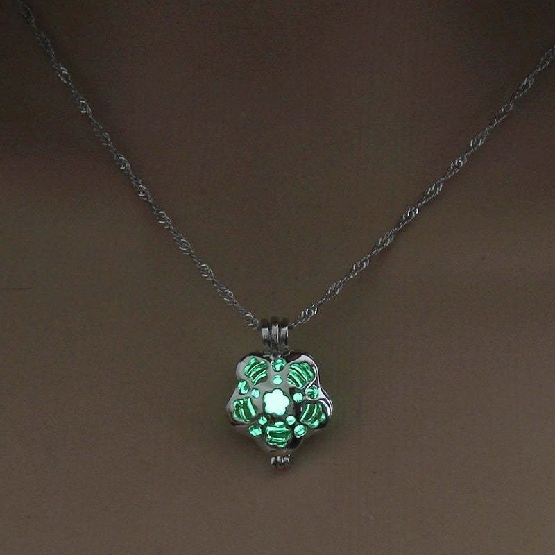 Luminous Hollow Snowflake Pendant Necklace