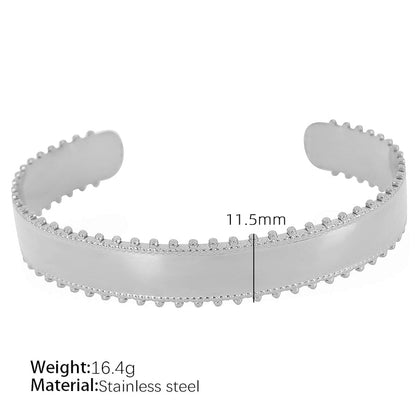 Titanium Steel 18K Gold Plated IG Style Cool Style Plating Circle Waves Bangle