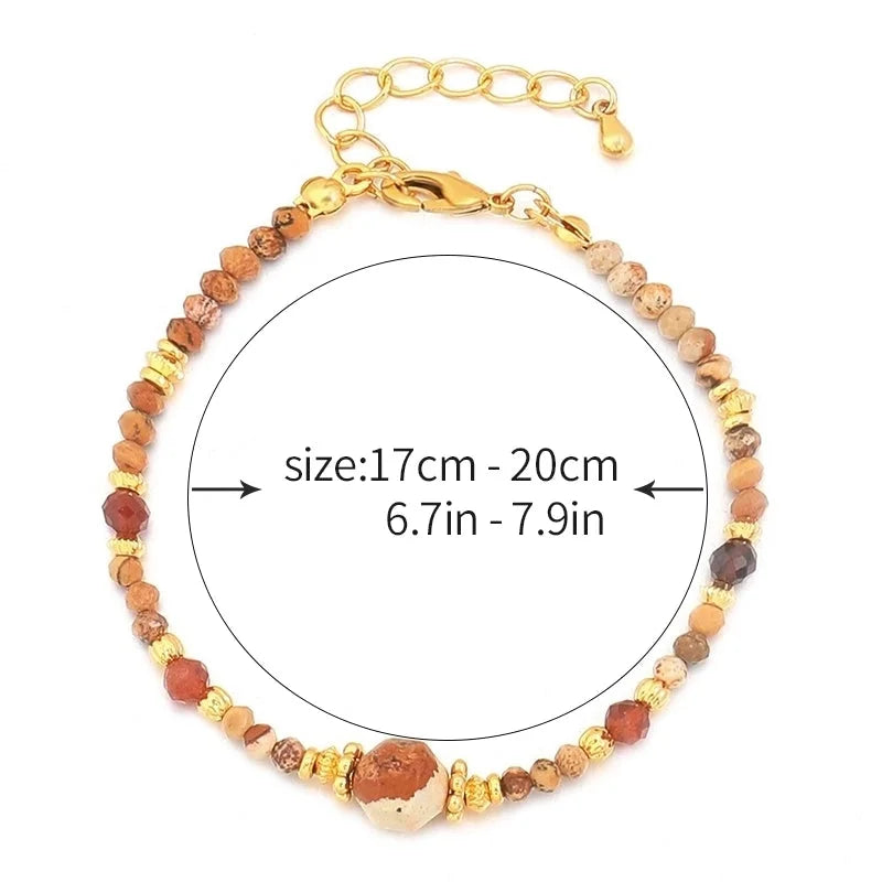 Natural Stone Copper Beaded Irregular Bracelets