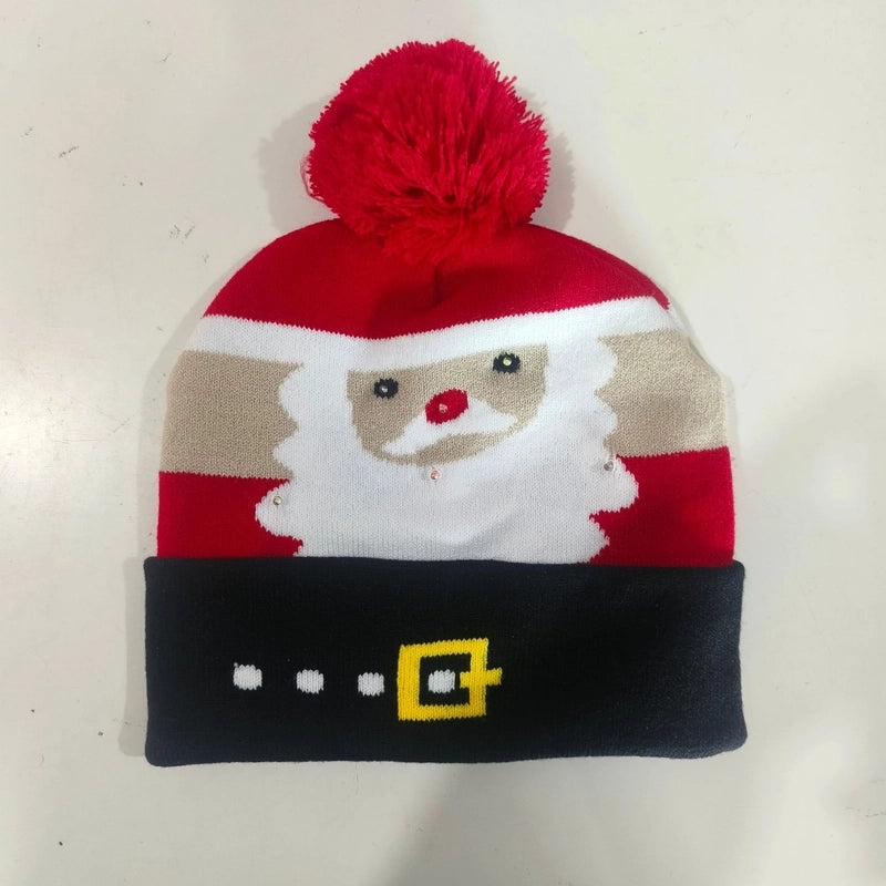 Kid'S IG Style Santa Claus Elk Pom Poms Wool Cap