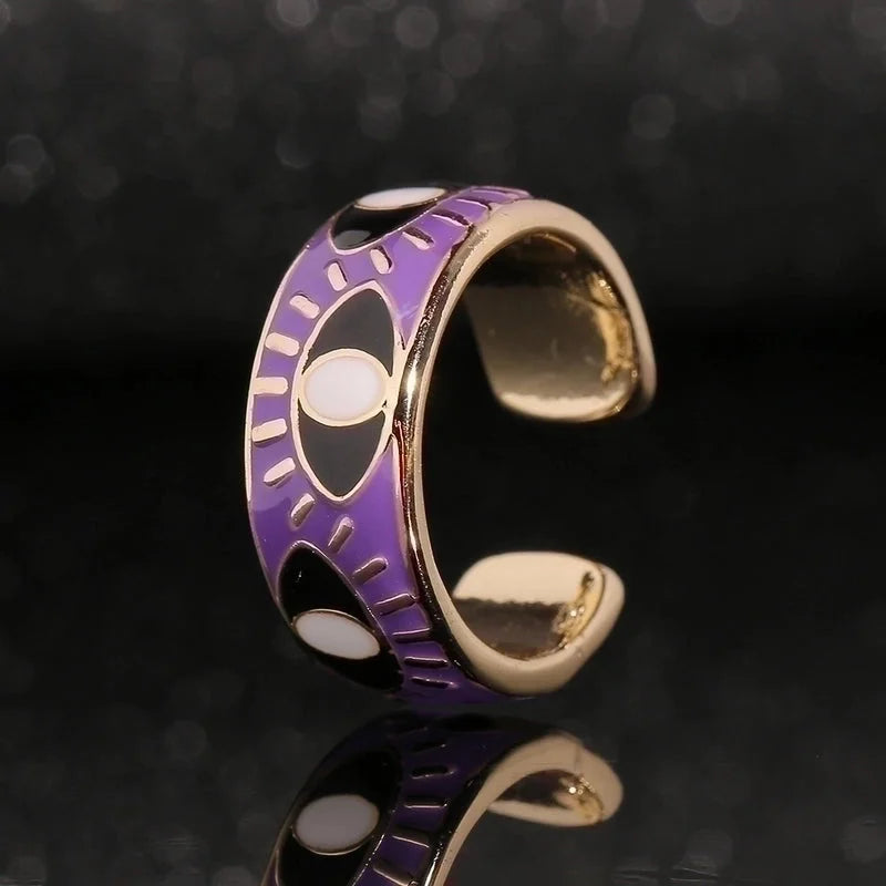 European And American Fashion Evil Eye Copper Ring