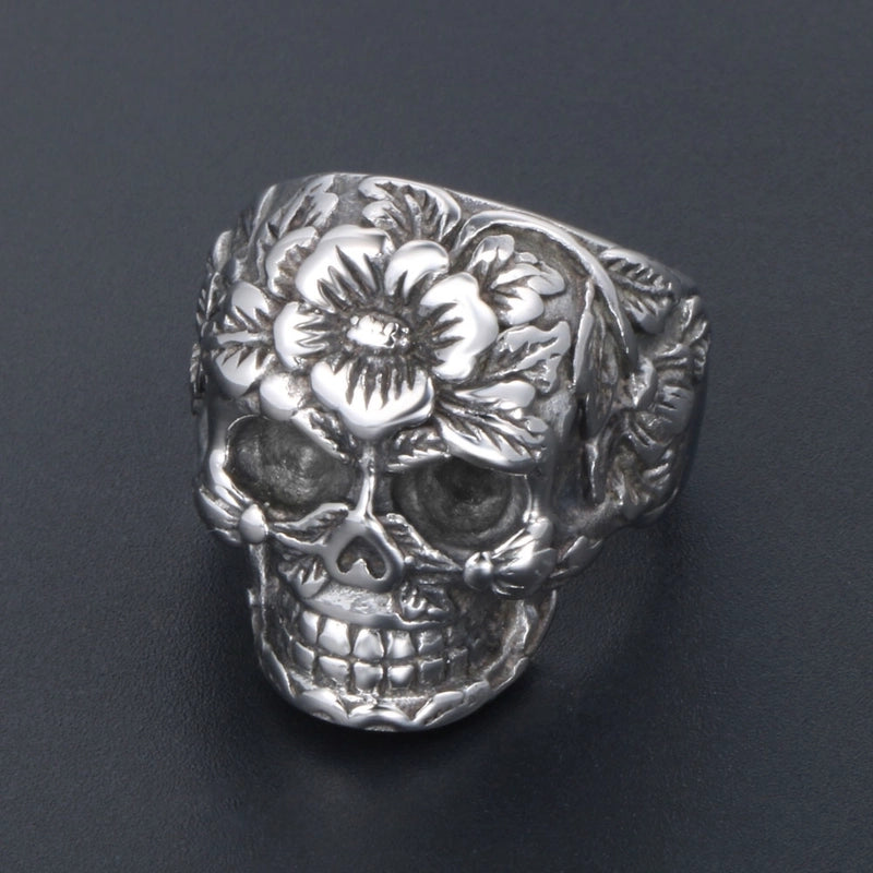 Retro Funny Punk Skull 304 Stainless Steel Polishing Rings