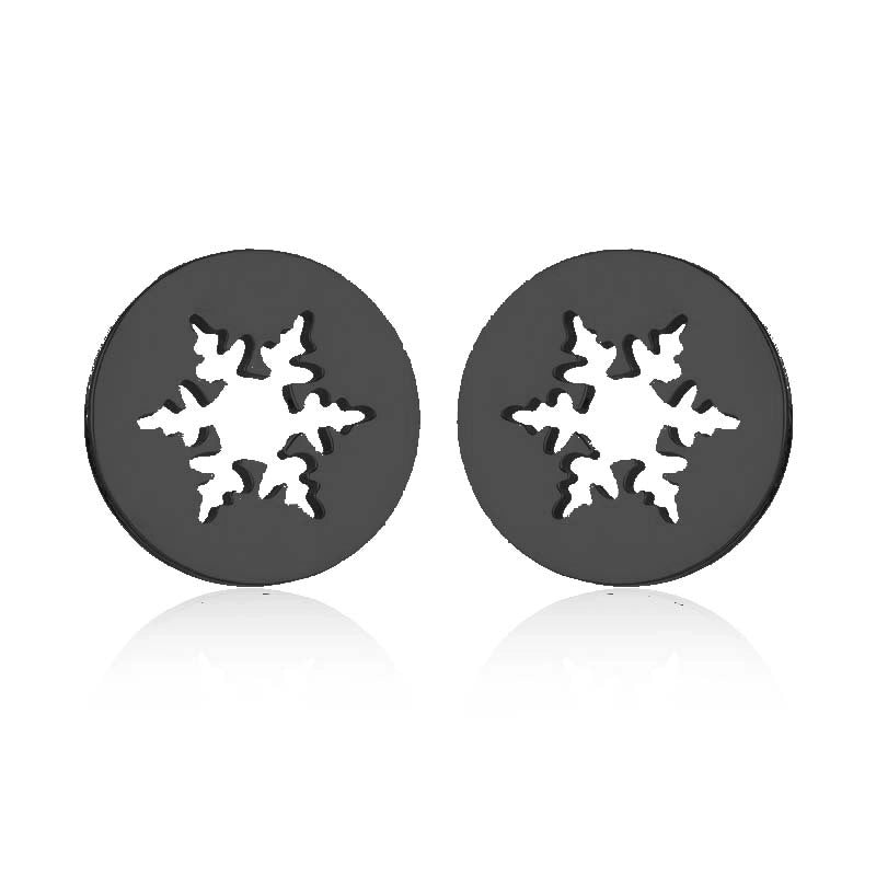 1 Pair Fashion Snowflake Plating 304 Stainless Steel 18K Gold Plated Ear Studs