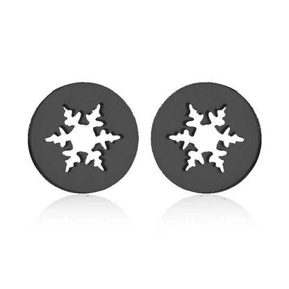 1 Pair Fashion Snowflake Plating 304 Stainless Steel 18K Gold Plated Ear Studs