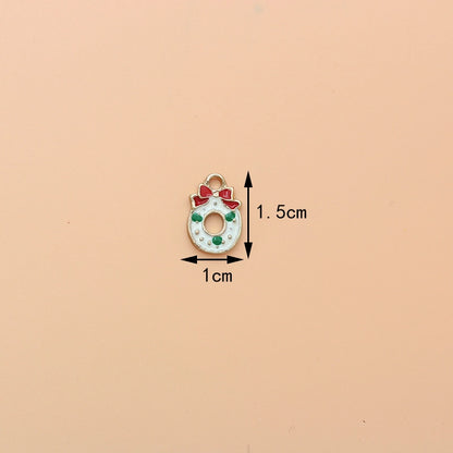 10 PCS/Package 17*13mm Alloy Christmas House Wreath Pendant Jewelry Accessories