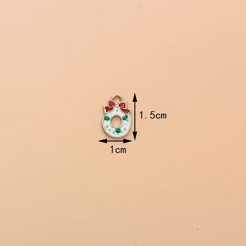 10 PCS/Package 17*13mm Alloy Christmas House Wreath Pendant Jewelry Accessories