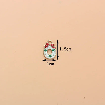 10 PCS/Package 17*13mm Alloy Christmas House Wreath Pendant Jewelry Accessories