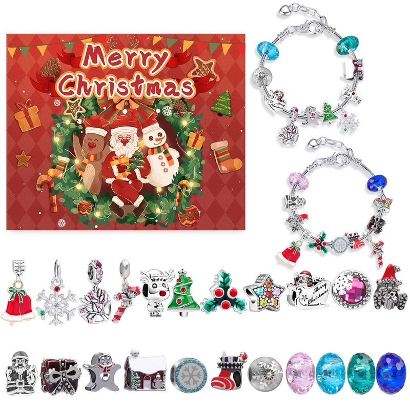 1 Set Zinc Alloy Christmas Tree Santa Claus Snowman Advent Calendar Jewelry Accessories