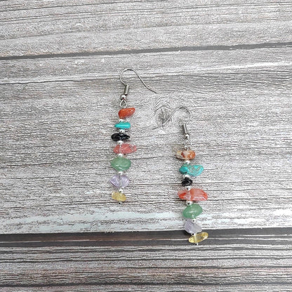 1 Pair Ethnic Style Geometric Natural Stone Drop Earrings
