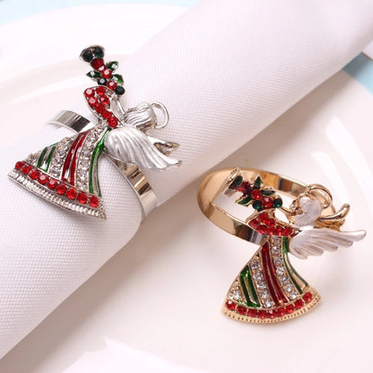 Cute Christmas Tree Santa Claus Alloy Napkin Rings 1 Set Of 6
