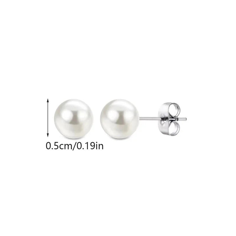 1 Pair Elegant Minimalist Streetwear Round 304 Stainless Steel Ear Studs