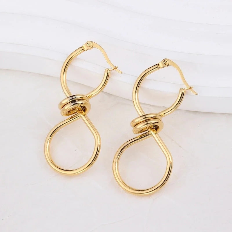 1 Pair IG Style Geometric Plating 304 Stainless Steel Earrings