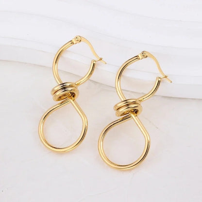 1 Pair IG Style Geometric Plating 304 Stainless Steel Earrings