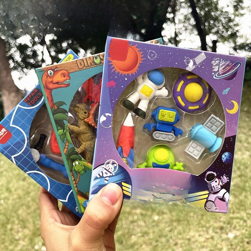 1 Set Cartoon Learning Christmas Rubber Cute