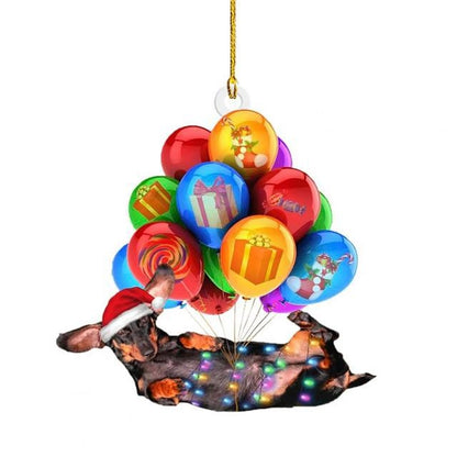 Cross-border Christmas Pendant Hanging Ornaments With Lanyard Christmas Tree Pendant Dachshund House Pendant Home Decorations