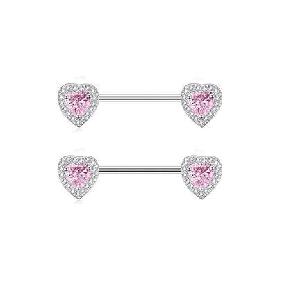 1 Pair Nipple Rings & Studs Minimalist Geometric Heart Shape 304 Stainless Steel Copper Plating Nipple Rings & Studs