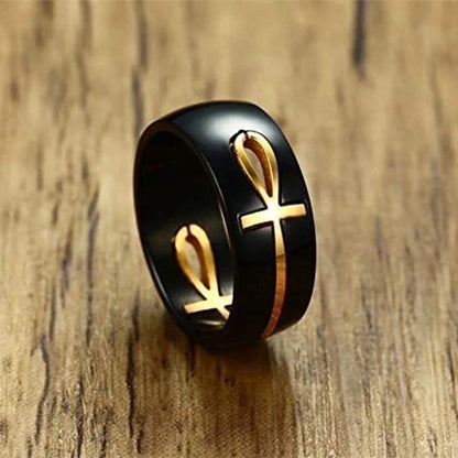 Casual Minimalist Cross Stainless Steel Plating Hollow Out Rings