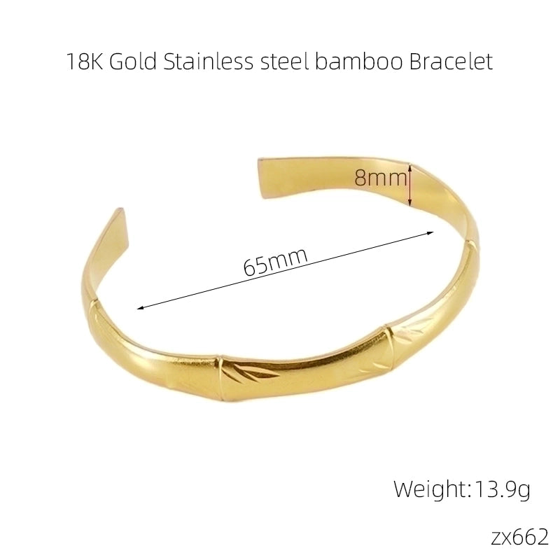INS Style Cross Snake 304 Stainless Steel 18K Gold Plated Bangle In Bulk