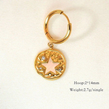 6 Pieces Minimalist Classic Style Solid Color Inlay 304 Stainless Steel Rhinestones Drop Earrings