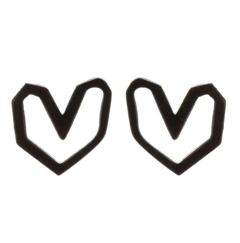 1 Pair Fashion Heart Shape 304 Stainless Steel 18K Gold Plated Ear Studs